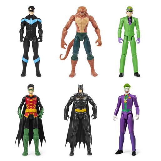 DC Cómics - Batman - Pacote de 6 figuras de ação de 30 cm: Batman, Robin, Nightwing, Joker, Riddler e Copperhead ㅤ
