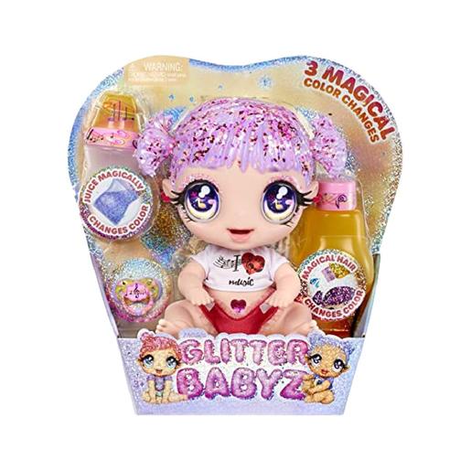 Glitter Babyz Doll Series 2 - Melody Hignote, boneca olhos com nota musical e acessórios