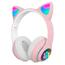Auscultadores orelhas de gato bluetooth rosa
