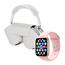 Conjunto Smartwatch 9 Max + Auscultadores Pro Cor-de-rosa/Branco