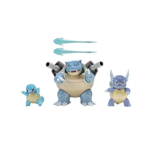 Pokémon - Squirtle, Wartortle e Blastoise - Multipack 3 figuras