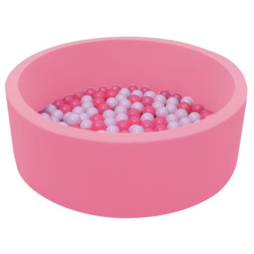 Piscina de bolas redonda rosa con 100 bolas