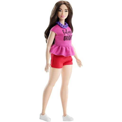 Barbie- Boneca Fashionista Calções Vermelhos T-Shirt Rosa