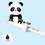 Panda - Caneta apagável Panda-Nero estilo Legami ㅤ