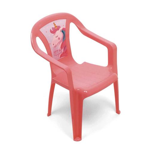 Cadeira de polipropileno Unicórnio 36,5x40x51cm rosa ㅤ