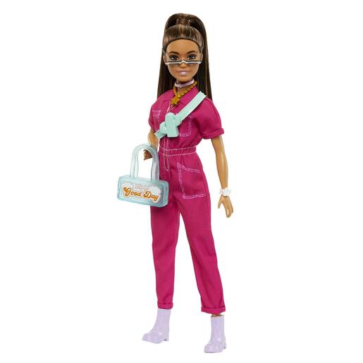 Barbie - Boneca com Macacão Rosa e Acessórios de Moda ㅤ