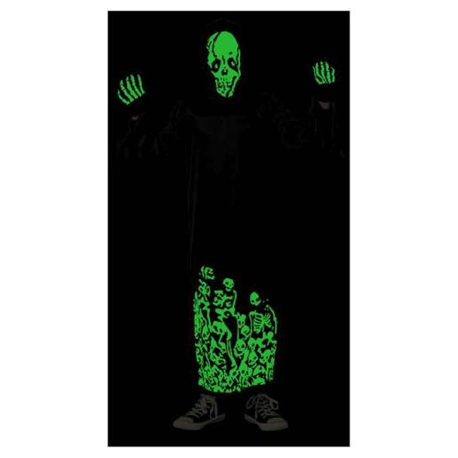 Disfraz infantil - Esqueleto siniestro que brilla en la oscuridad talla L
