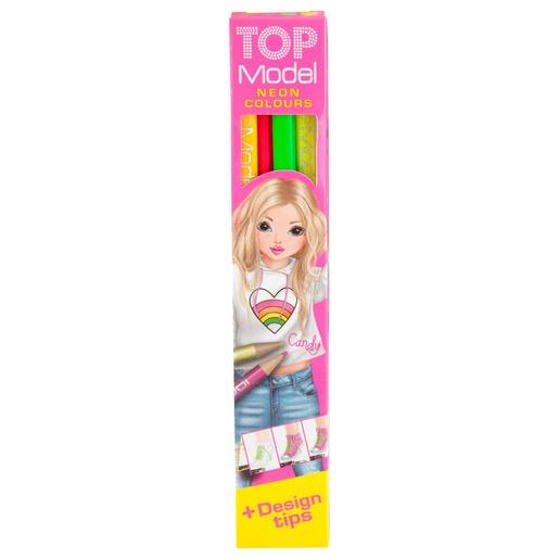 Estuche con 4 lápices fluorescentes Topmodel