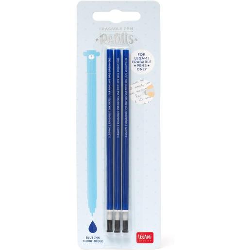 Legami - Recarga para caneta de gel azul, conjunto de 3 peças ㅤ