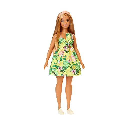 Barbie - Boneca Fashionista - Vestido com padrão Tropical