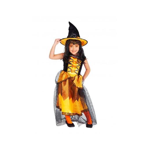 Fato infantil - Bruxa chique laranja 5-7 anos
