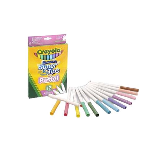 Crayola - 12 Marcadores Super ponta laváveis Pastel