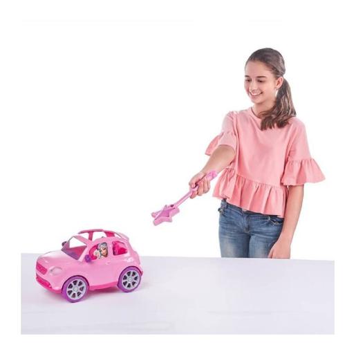 Carro controlado por rádio rosa com varinha mágica