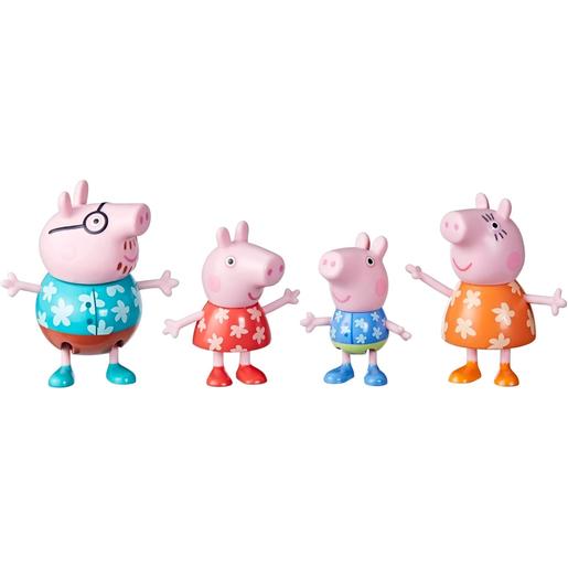 Hasbro - Porquinha Peppa - Pack de 4 figuras da família Peppa Pig em férias - Modelos sortidos ㅤ