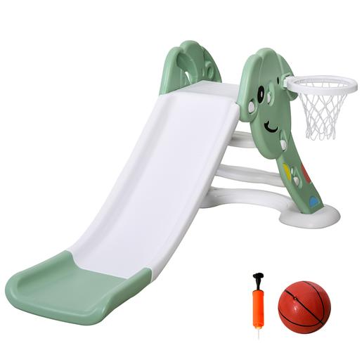 Homcom - Escorrega infantil com cesto de basquetebol