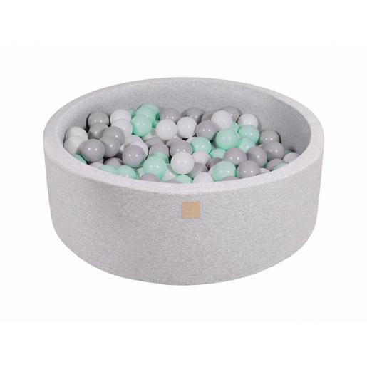 MeowBaby - Piscina redonda de bolas cinza 90 x 30 cm com 200 bolas branco/cinza/verde