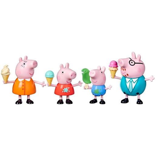 Peppa Pig - Día de helados - Pack 4 figuras Peppa Pig y familiares