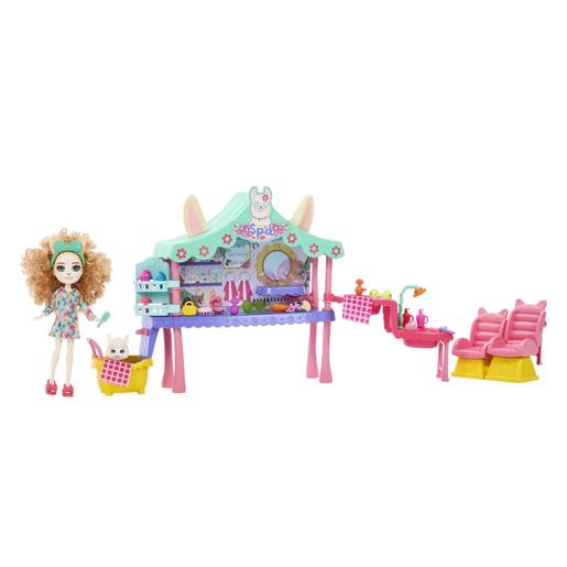 Mattel - Enchantimals - Conjunto de brinquedo SPA de beleza com boneca Lhama e acessórios ㅤ
