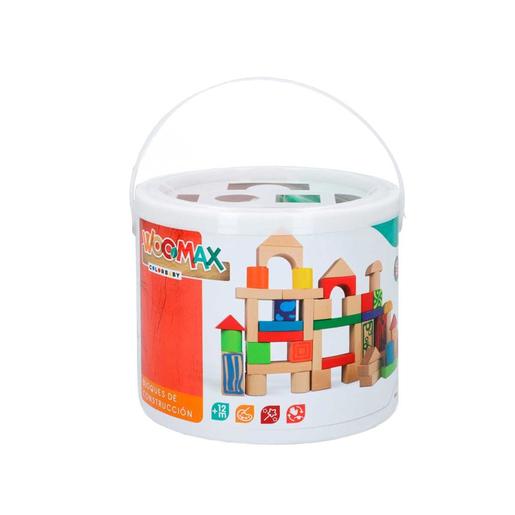 Woomax - Cubo 50 blocos de madeira