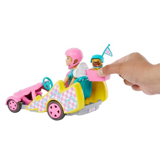 Barbie - Boneca com kart, mascote e acessórios de aventura ㅤ