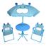 Set Mesa com Cadeiras e Guarda-Sol Hipopótamo Azul