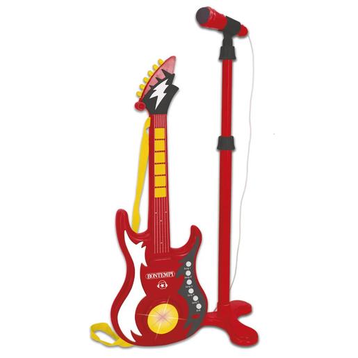 Music Star - Guitarra eletrónica com suporte para microfone