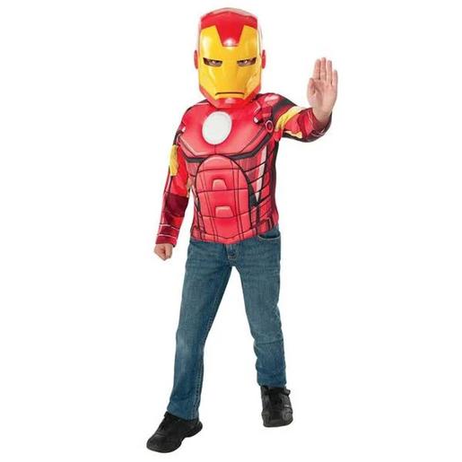 Rubie's - Iron Man - Fantasia de Homem de Ferro musculoso com máscara para criança ㅤ