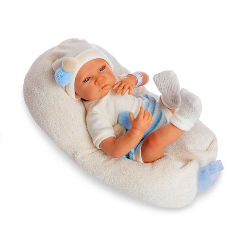 Reborn Bebé Xaile-manta lã tricolor azul