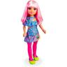 Famosa - Boneca com cabelo rosa néon, estilo moderno e acessórios (Vários modelos) ㅤ