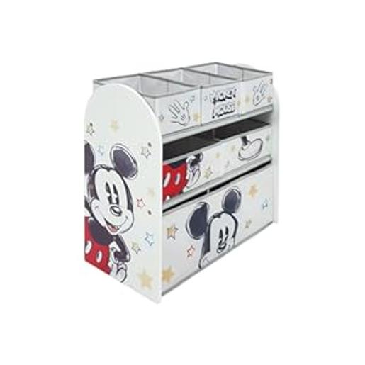 Disney - Minnie Mouse - Organizador de madeira com 6 cestos têxteis Minnie Mouse (62x30x60cm) ㅤ