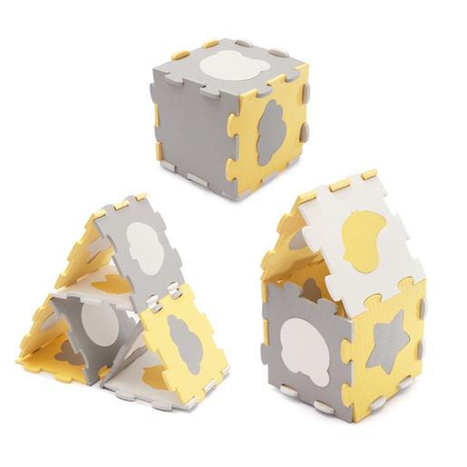 Kinderkraft - Tapete de espuma Puzzle 3D Amarelo