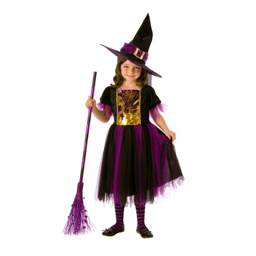 Disfarce Infantil - Bruxa Mágica com Chapéu 5-7 anos
