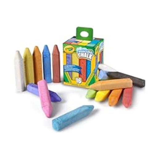Crayola - Giz de chão laváveis, 16 cores sortidas, conjunto de 2 jogos ㅤ