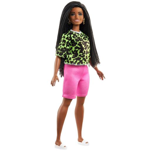 Barbie - Muñeca Fashionista - Camiseta Leopardo Neón