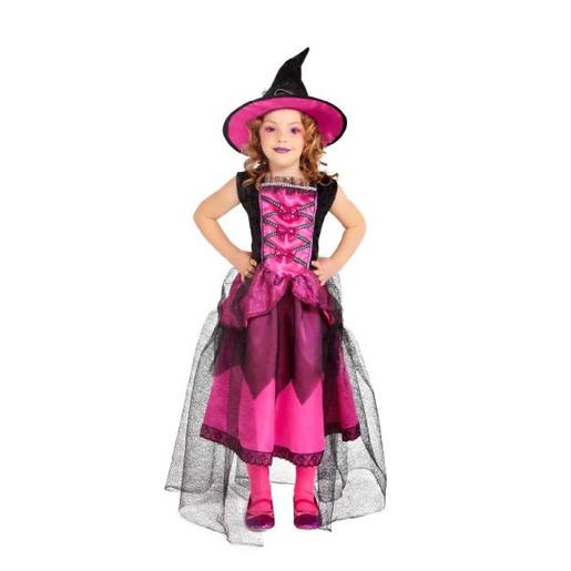 Fato infantil - Bruxa chique rosa 3-4 anos