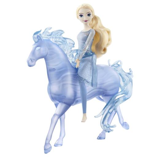 Mattel - Frozen - Boneca loira com vestido e cavalo Nokk de Frozen 2 ㅤ