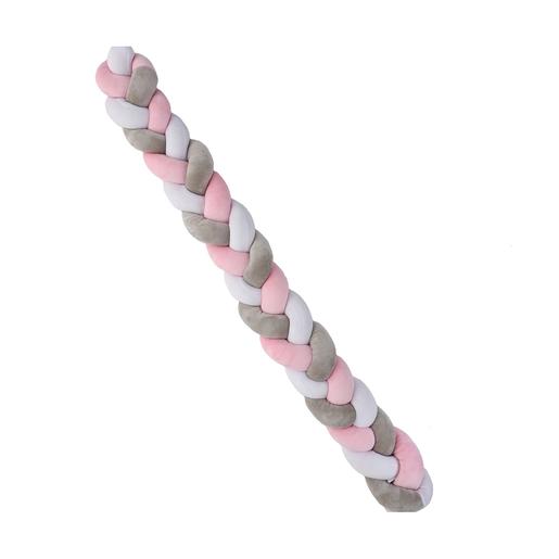 Plastimyr - Protetor de Berço Twist Rosa, Cinzento e Branco 200 cm