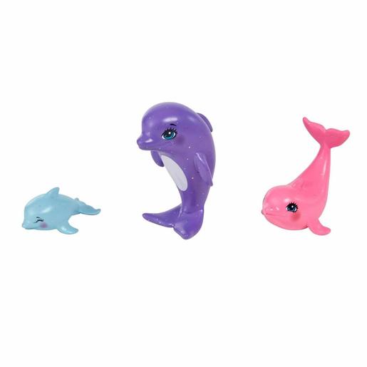 Mattel - Enchantimals - Muñeca Enchantimals Royal Ocean Kingdom Dorinda Dolphin con familia delfines ㅤ
