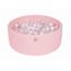 MeowBaby - Piscina redonda de bolas rosa 90 x 30 cm com 200 bolas branco/translúcido/pérola