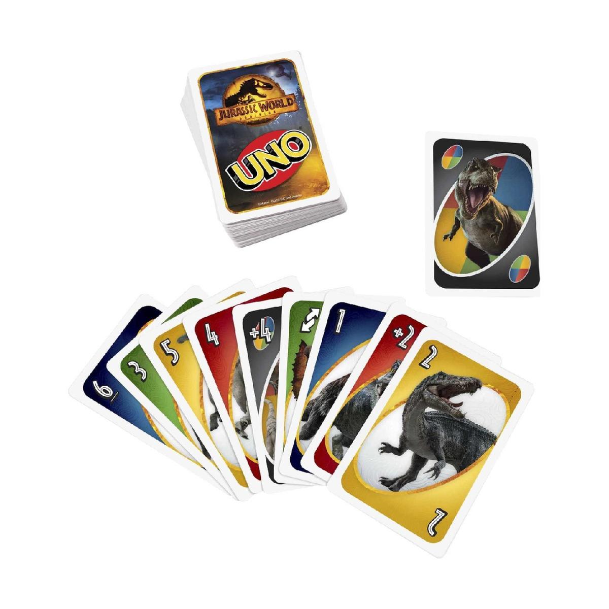 Mattel Games - UNO Jurassic World 3 - Jogo de cartas, Jogos cartas criança