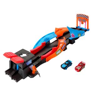 Disney - Cars - Pista de carros de brinquedo que brilha no escuro, inclui 2 veículos ㅤ