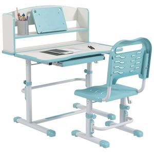 Homcom - Secretária e cadeira ajustáveis Azul e Branco