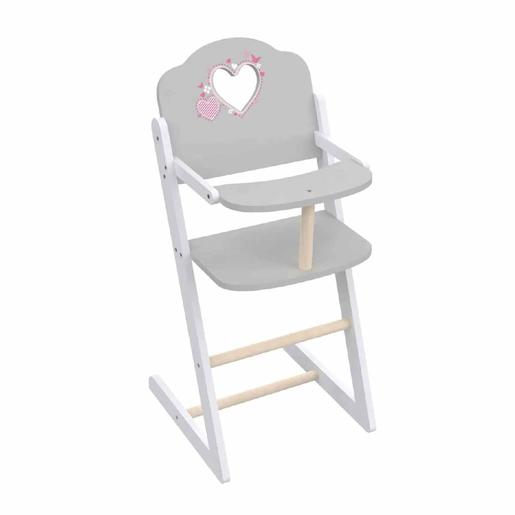 Love Bebé - Cadeira alta em madeira para boneca