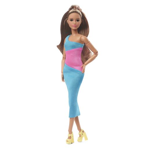 Barbie - Boneca articulada com vestido color block ㅤ