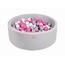 MeowBaby - Piscina redonda de bolas cinza 90 x 30 cm com 200 bolas branco/cinza/rosa escuro
