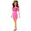 Barbie - Boneca Fashionista com Vestido Rosa e Cabelo Ondulado ㅤ