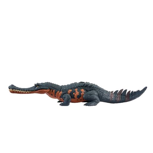 Mattel - Jurassic World - Dinossauro Articulado Selvagem Gryposuchus com Rugido ㅤ