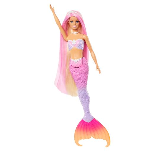 Barbie - Boneca sereia de mudança de cor com golfinho e acessórios ㅤ