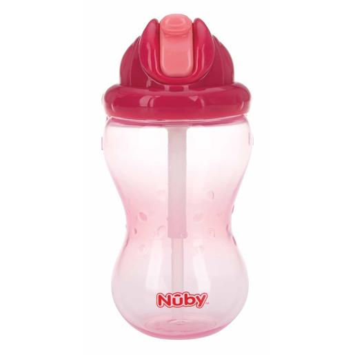 Nuby - Copo com palhinha Flip-it rosa 360 ml