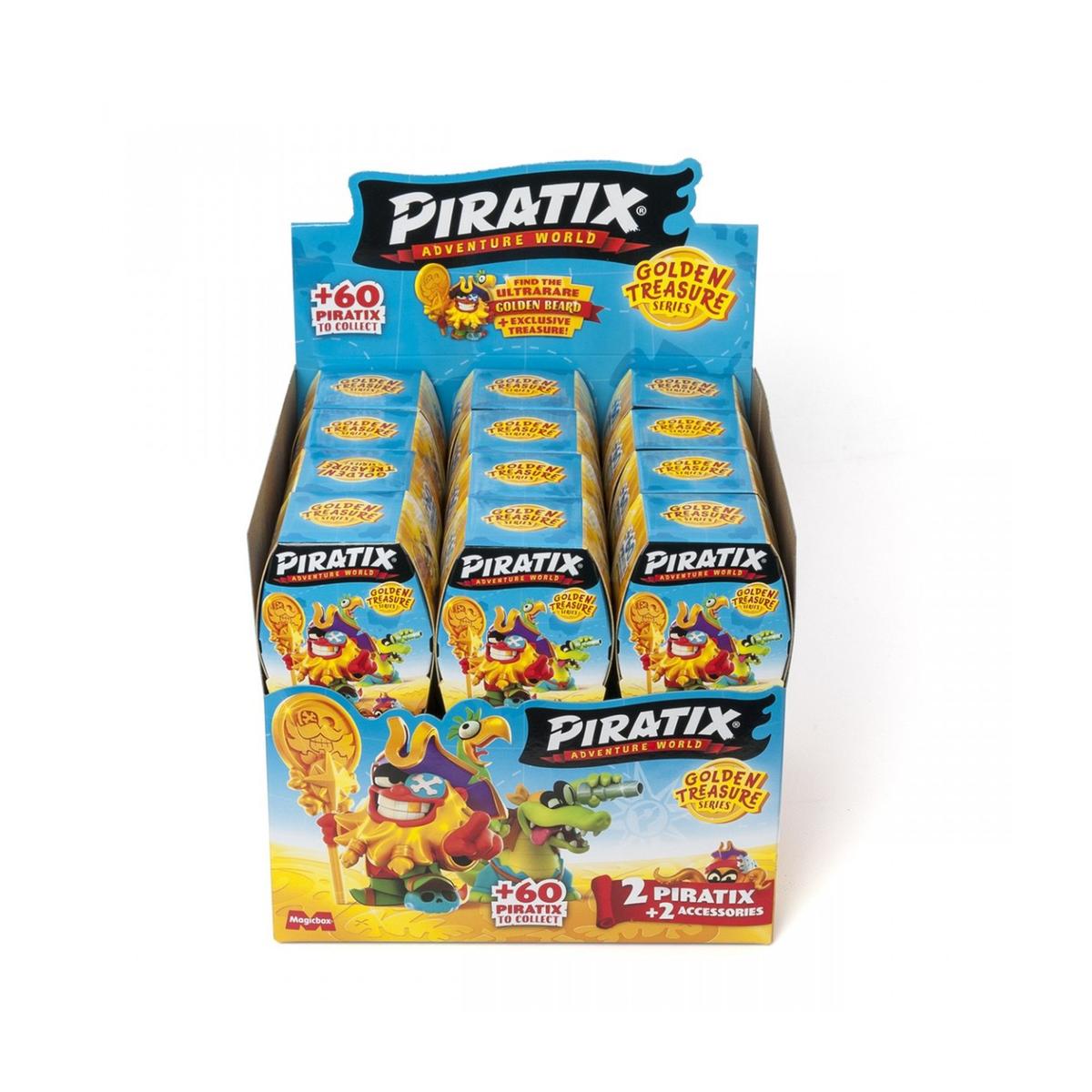 PIRATIX ADVENTURE WORLD Série Shark Treasure, Boîte de 24 enveloppes surprise avec figurines pirates à collectionner de la série Shark Treasure, chaque enveloppe contient 1 Piratix Surprise PIRATIX ADVENTURE WORLD Série Shark Treasure, Boîte de 24 enveloppes surprise avec figurines pirates à collectionner de la série Shark Treasure, chaque enveloppe contient 1 Piratix Surprise
